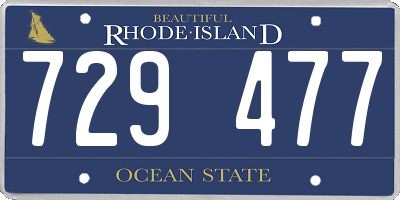 RI license plate 729477