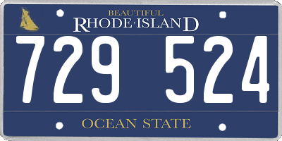 RI license plate 729524