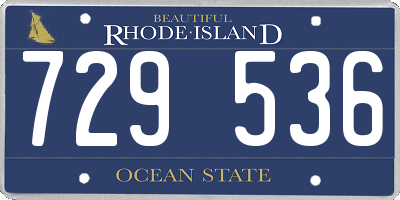 RI license plate 729536