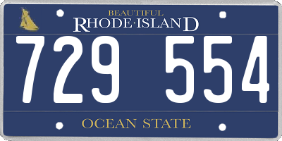 RI license plate 729554