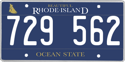 RI license plate 729562