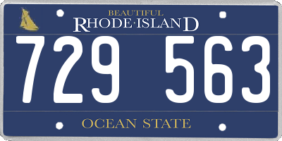 RI license plate 729563