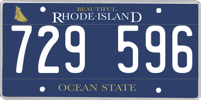 RI license plate 729596