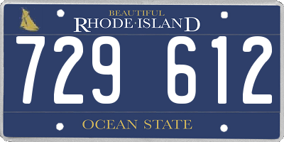 RI license plate 729612