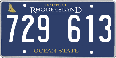 RI license plate 729613