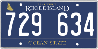 RI license plate 729634