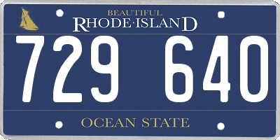 RI license plate 729640