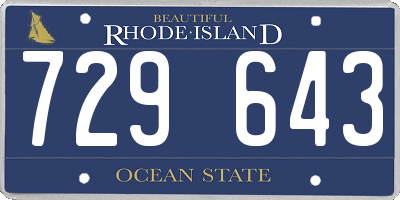 RI license plate 729643