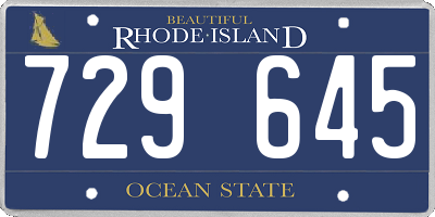 RI license plate 729645