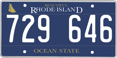 RI license plate 729646