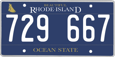 RI license plate 729667