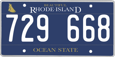 RI license plate 729668