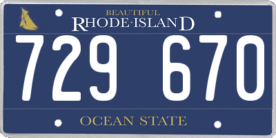 RI license plate 729670