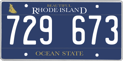 RI license plate 729673