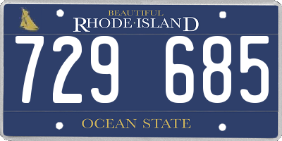 RI license plate 729685