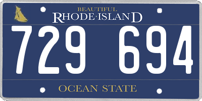 RI license plate 729694