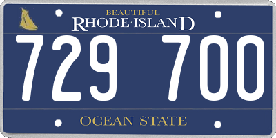 RI license plate 729700