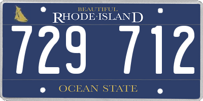 RI license plate 729712