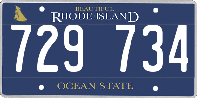 RI license plate 729734