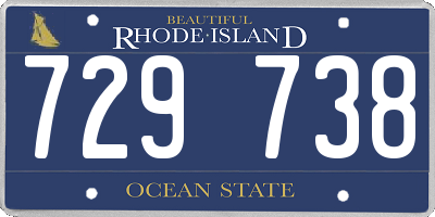 RI license plate 729738