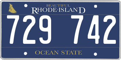 RI license plate 729742
