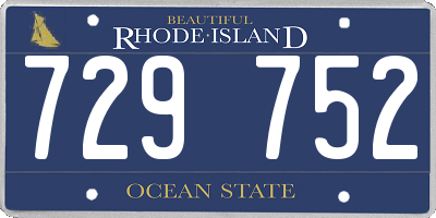 RI license plate 729752