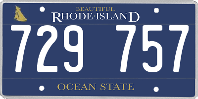 RI license plate 729757
