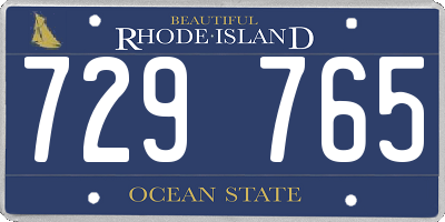 RI license plate 729765