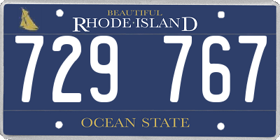 RI license plate 729767