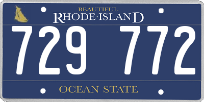 RI license plate 729772