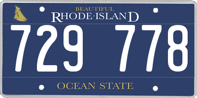 RI license plate 729778