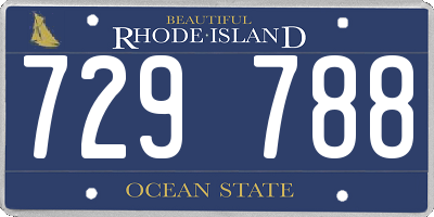 RI license plate 729788