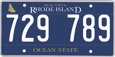RI license plate 729789