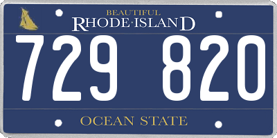 RI license plate 729820