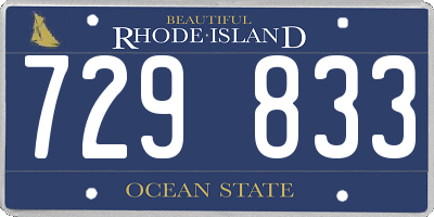 RI license plate 729833