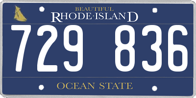 RI license plate 729836