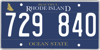 RI license plate 729840
