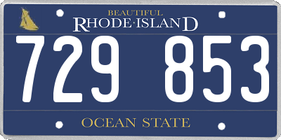 RI license plate 729853