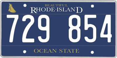 RI license plate 729854