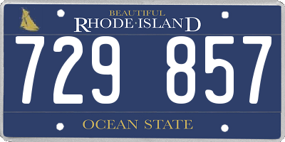 RI license plate 729857