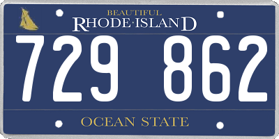 RI license plate 729862
