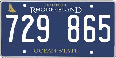 RI license plate 729865