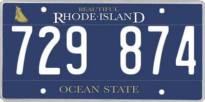 RI license plate 729874