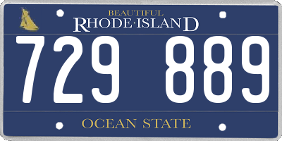 RI license plate 729889
