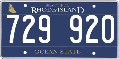 RI license plate 729920