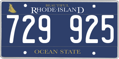 RI license plate 729925