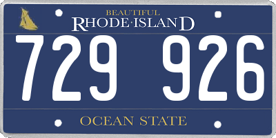RI license plate 729926