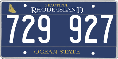RI license plate 729927