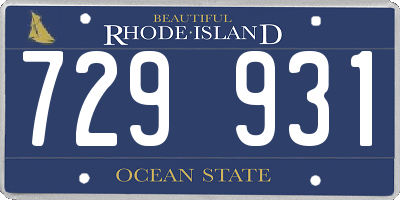 RI license plate 729931