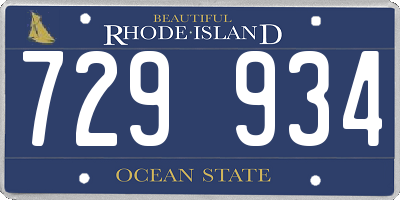 RI license plate 729934